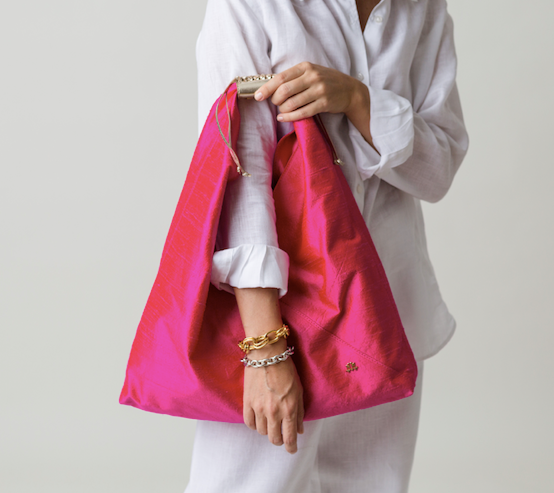 Mini Agnes in Fuchsia Pink Silk